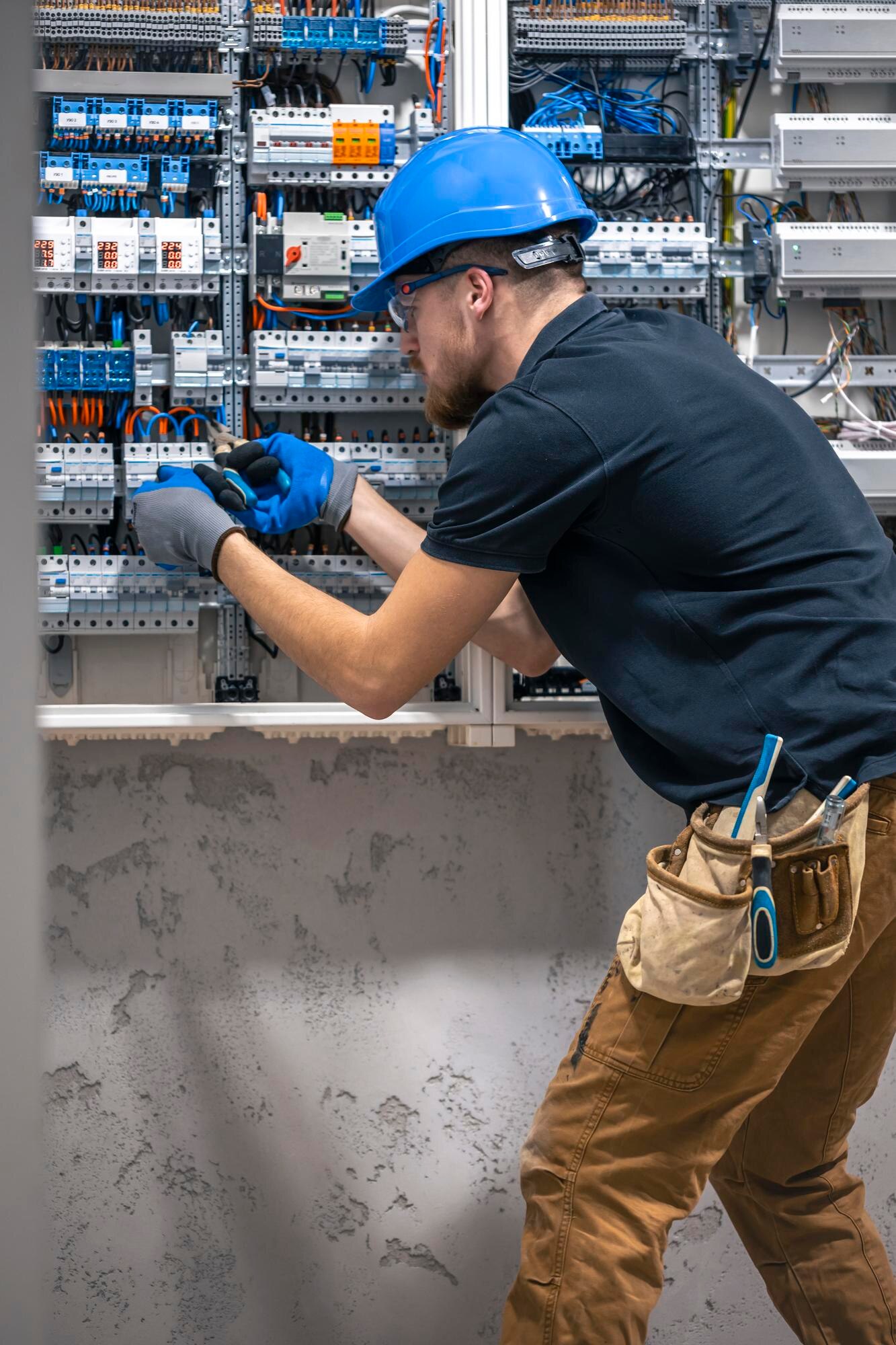 Electrician la lucru